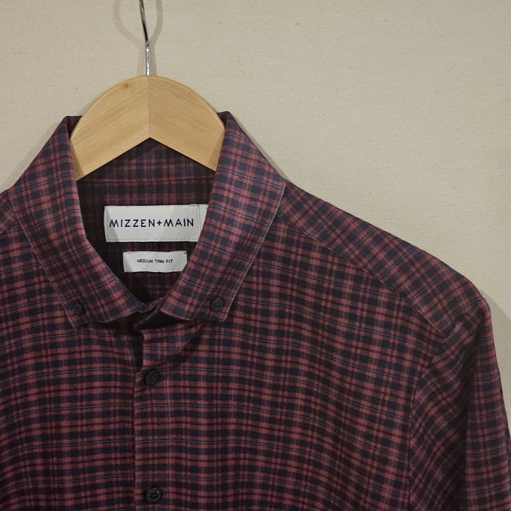 Mizzen+Main Red and Blue Plaid Shirt